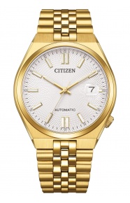Citizen Tsuyosa 60 ∅40 mm - 5 ATM, Esfera plateada, brazalete de acero sólido gold