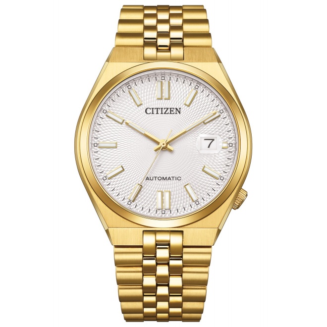 Citizen Tsuyosa 60 ∅40 mm - 5 ATM, Esfera plateada, brazalete de acero sólido gold