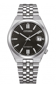 Citizen Tsuyosa 60 ( ∅37 mm - 5 ATM, Esfera negra, brazalete de acero sólido