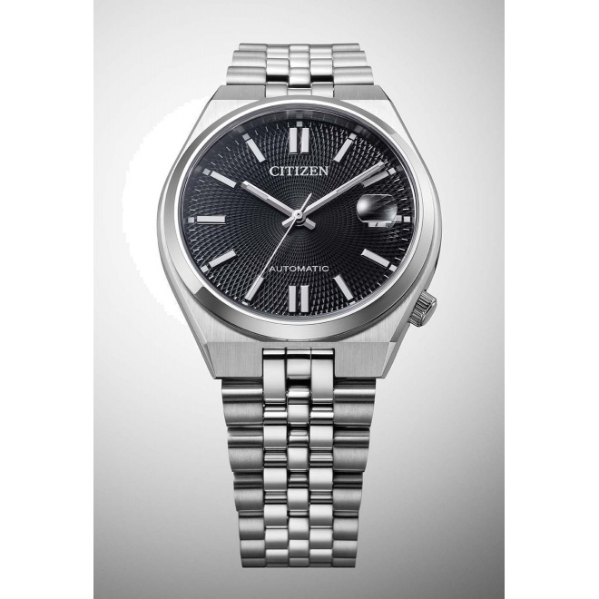 Citizen Tsuyosa 60 ( ∅37 mm - 5 ATM, Esfera negra, brazalete de acero sólido