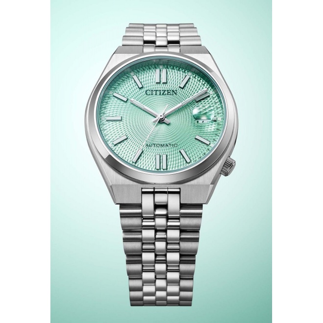 Citizen Tsuyosa 60 ( ∅37 mm - 5 ATM, Esfera verde, brazalete de acero sólido