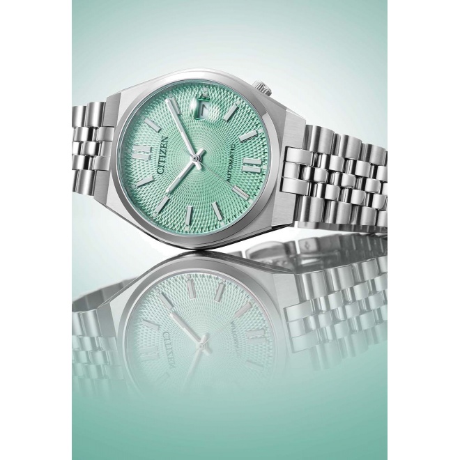 Citizen Tsuyosa 60 ( ∅37 mm - 5 ATM, Esfera verde, brazalete de acero sólido