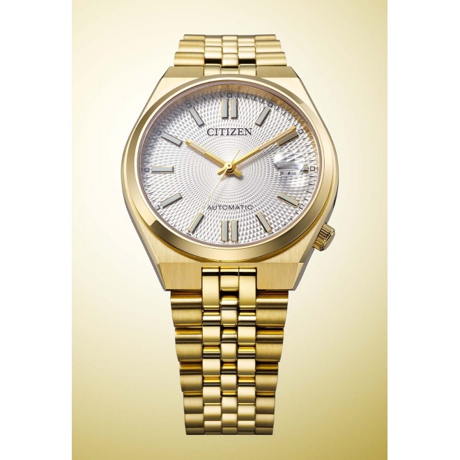Citizen Tsuyosa 60 ( ∅37 mm - 5 ATM, Esfera plateada, brazalete de acero sólido