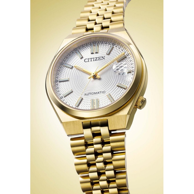 Citizen Tsuyosa 60 ( ∅37 mm - 5 ATM, Esfera plateada, brazalete de acero sólido