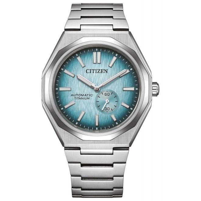 Citizen Super Titanium Zenshin 60 ∅40 mm - 10 ATM, Esfera gris azulado, brazalete sólido de super titanium TIC