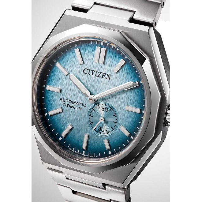 Citizen Super Titanium Zenshin 60 ∅40 mm - 10 ATM, Esfera gris azulado, brazalete sólido de super titanium TIC