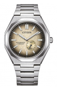 Citizen Super Titanium Zenshin 60 ∅40 mm - 10 ATM, Esfera cobre, brazalete sólido de super titanium TIC
