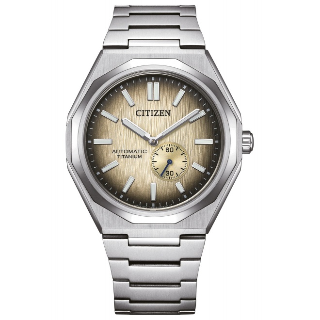 Citizen Super Titanium Zenshin 60 ∅40 mm - 10 ATM, Esfera cobre, brazalete sólido de super titanium TIC
