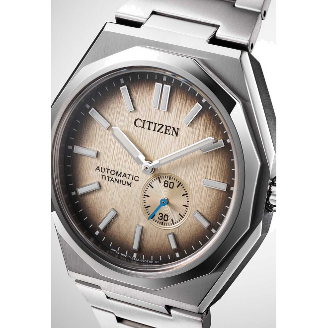 Citizen Super Titanium Zenshin 60 ∅40 mm - 10 ATM, Esfera cobre, brazalete sólido de super titanium TIC