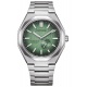Citizen Super Titanium Zenshin 60 ∅40 mm - 10 ATM, Esfera verde, brazalete sólido de super titanium TIC