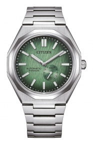 Citizen Super Titanium Zenshin 60 ∅40 mm - 10 ATM, Esfera verde, brazalete sólido de super titanium TIC