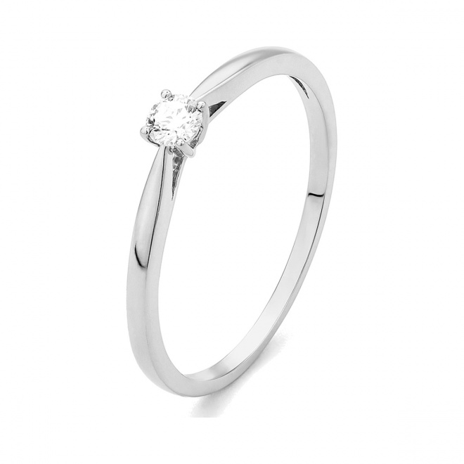 Anillo Solitario de oro blanco de 18 Kt con diamante de 0,10 a 0,53 ct