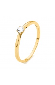 Anillo Solitario de oro amarillo de 18 Kt con diamante de 0,10 a 0,33 ct