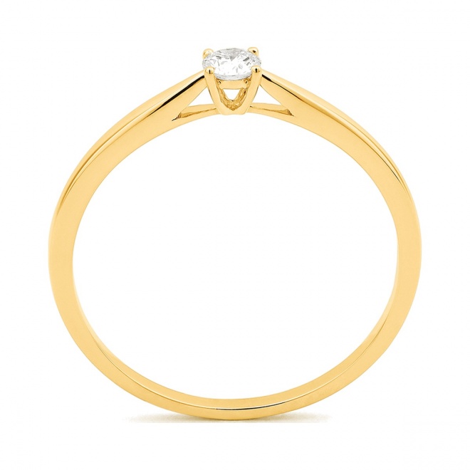Anillo Solitario de oro amarillo de 18 Kt con diamante de 0,10 a 0,33 ct