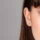 Pendientes Dormilona de oro blanco de 18 Kt con diamantes de 0,05 a 1,06 ct