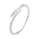 Anillo Tresillo de oro blanco de 18 Kt con diamantes de 0,07 ct