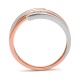 Anillo Tresillo de oro rosa de 18 Kt con diamantes de 0,15 ct