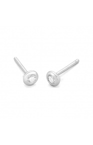Pendientes Dormilona de oro blanco de 18 Kt con diamantes de 0,05 a 0,20 ct