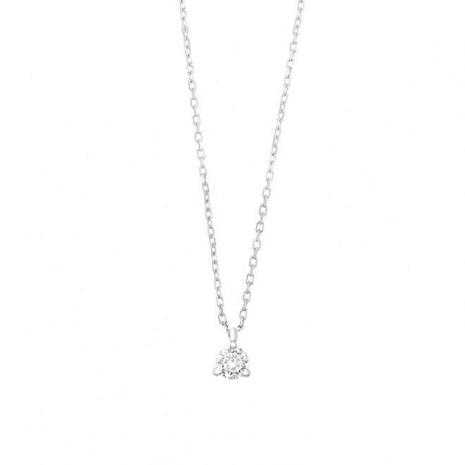 Colgante Solitario de oro blanco de 18 Kt con diamante de 0,07 a 0,53 ct