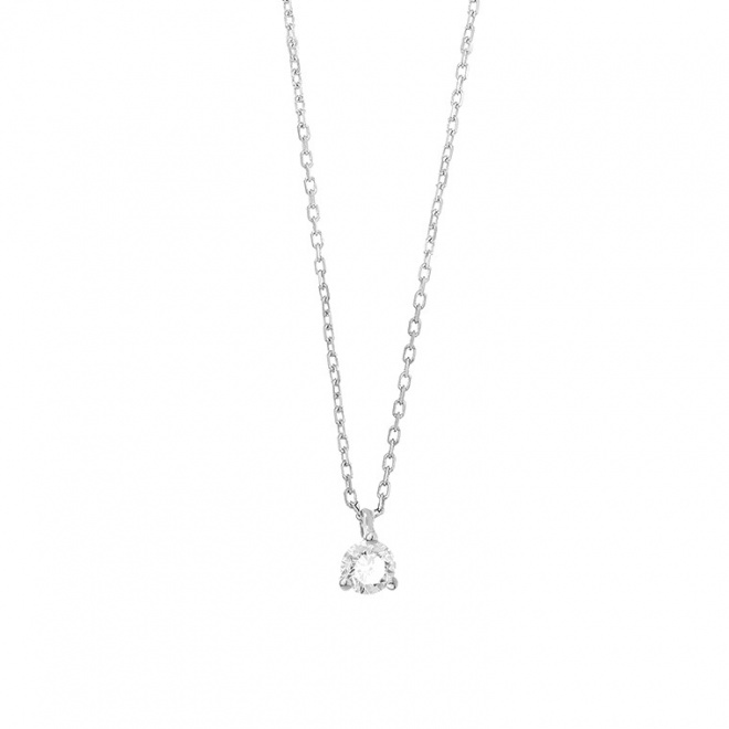 Colgante Solitario de oro blanco de 18 Kt con diamante de 0,07 a 0,53 ct