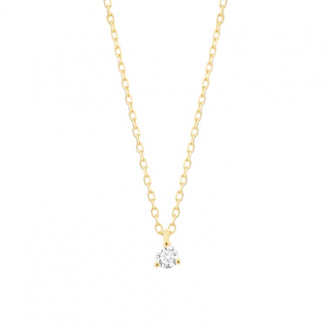 Colgante Solitario de oro amarillo de 18 Kt con diamante de 0,05 a 0,33 ct