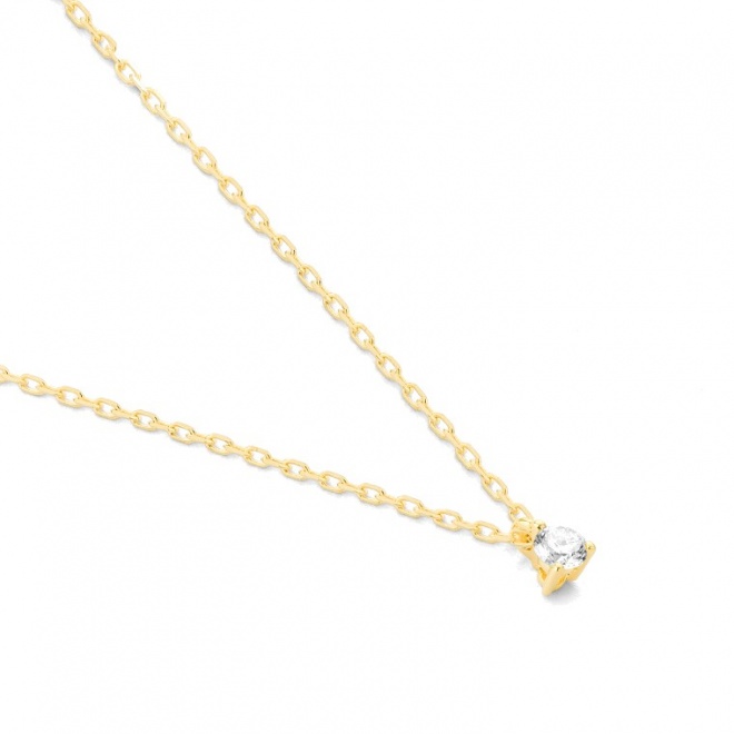 Colgante Solitario de oro amarillo de 18 Kt con diamante de 0,05 a 0,33 ct