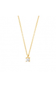 Colgante Solitario de oro amarillo de 18 Kt con diamante de 0,10 a 0,25 ct