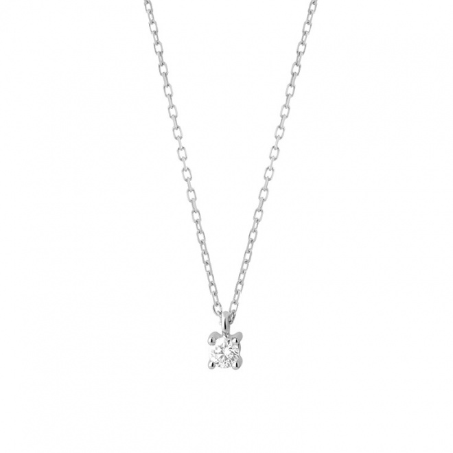 Colgante Solitario de oro blanco de 18 Kt con diamante de 0,10 a 0,43 ct