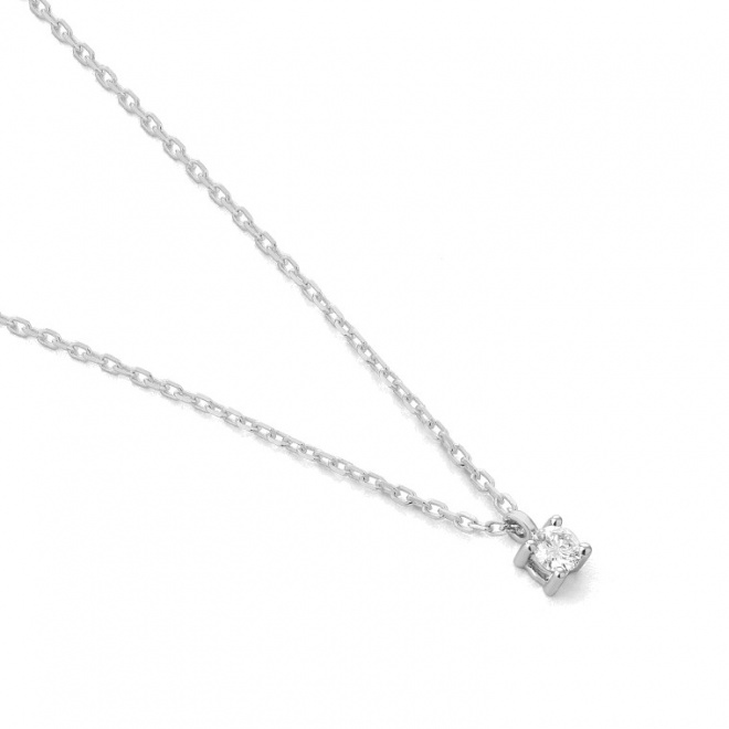Colgante Solitario de oro blanco de 18 Kt con diamante de 0,10 a 0,43 ct