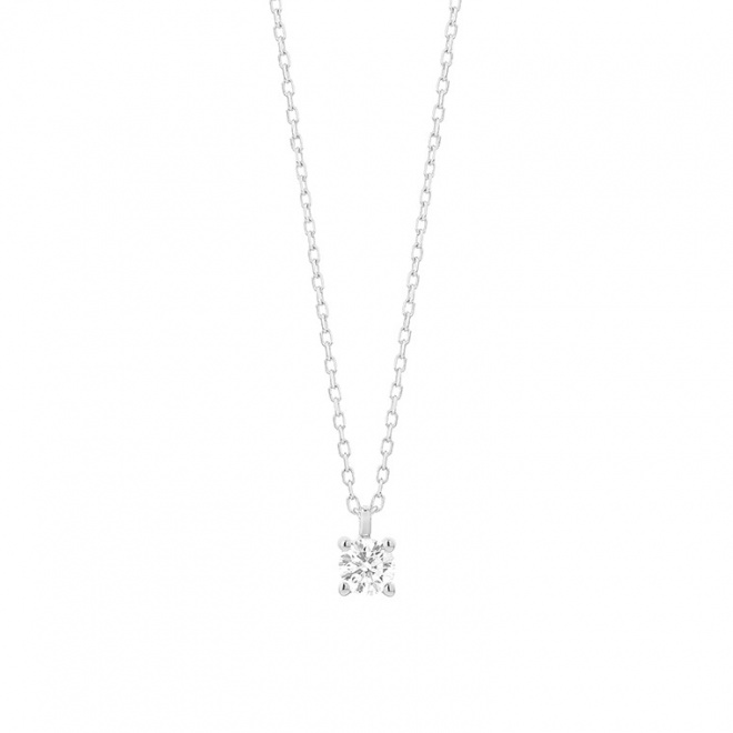 Colgante Solitario de oro blanco de 18 Kt con diamante de 0,10 a 0,43 ct