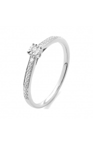 Anillo de oro blanco de 18 Kt con diamantes de 0,03 a 0,17 ct