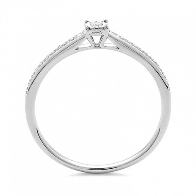 Anillo de oro blanco de 18 Kt con diamantes de 0,03 a 0,17 ct