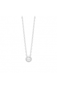 Colgante Solitario de oro blanco de 18 Kt con diamante de 0,05 a 0,20 ct