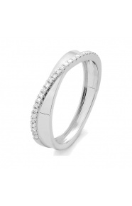 Anillo de oro blanco de 18 Kt con diamantes de 0,07 ct