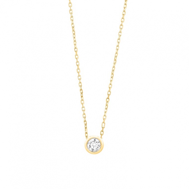 Colgante Solitario de oro amarillo de 18 Kt con diamante de 0,05 a 0,20 ct