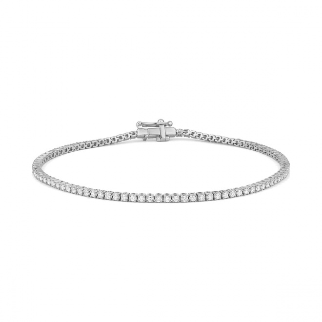Pulsera Riviere de oro blanco de 18 Kt con diamantes de 1,00 a 5,00 ct