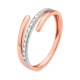 Anillo de oro rosa de 18 Kt con diamantes de 0,04 ct