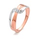 Anillo de oro rosa de 18 Kt con diamantes de 0,04 ct