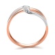 Anillo de oro rosa de 18 Kt con diamantes de 0,04 ct