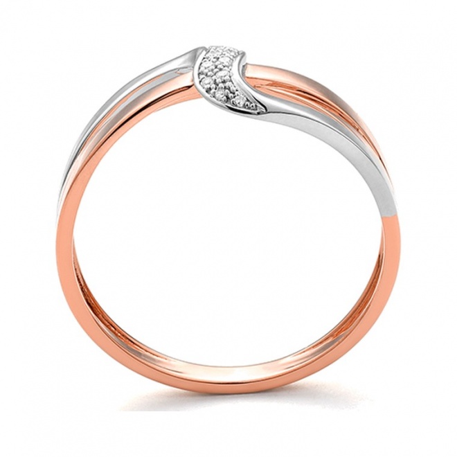 Anillo de oro rosa de 18 Kt con diamantes de 0,04 ct