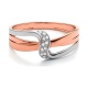 Anillo de oro rosa de 18 Kt con diamantes de 0,04 ct
