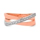 Anillo de oro rosa de 18 Kt con diamantes de 0,10 ct