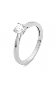 Anillo Solitario de oro blanco de 18 Kt con diamante de 0,50 a 0,70 ct, certificado GIA