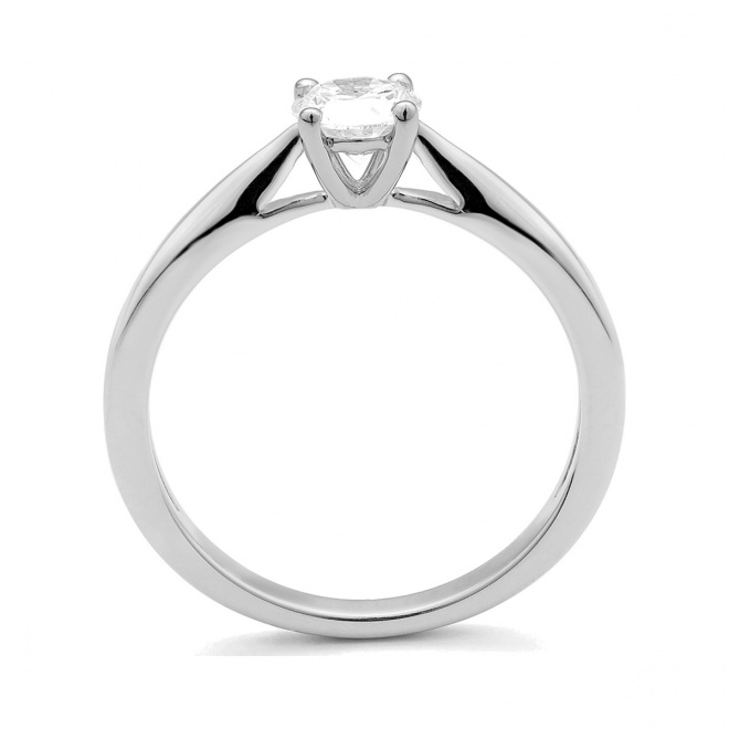Anillo Solitario de oro blanco de 18 Kt con diamante de 0,50 a 0,70 ct, certificado GIA