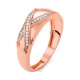 Anillo de oro rosa de 18 Kt con diamantes de 0,05 ct