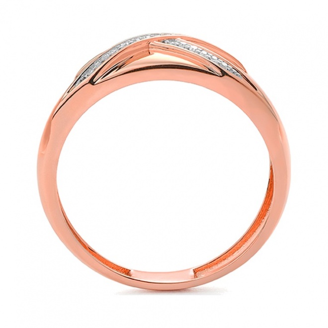 Anillo de oro rosa de 18 Kt con diamantes de 0,05 ct
