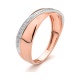 Anillo de oro rosa de 18 Kt con diamantes de 0,05 ct
