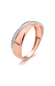 Anillo de oro rosa de 18 Kt con diamantes de 0,05 ct