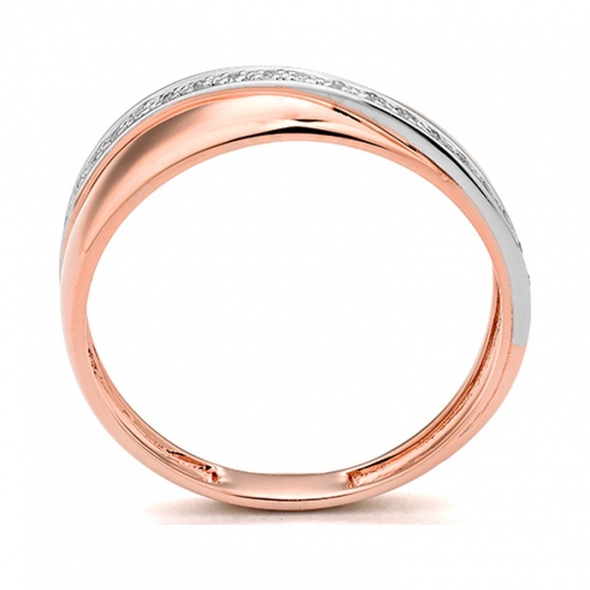 Anillo de oro rosa de 18 Kt con diamantes de 0,05 ct