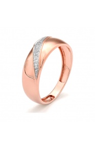 Anillo de oro rosa de 18 Kt con diamantes de 0,05 ct